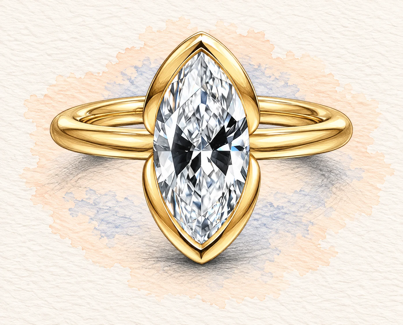 OVOEU marquise ring design sketch.