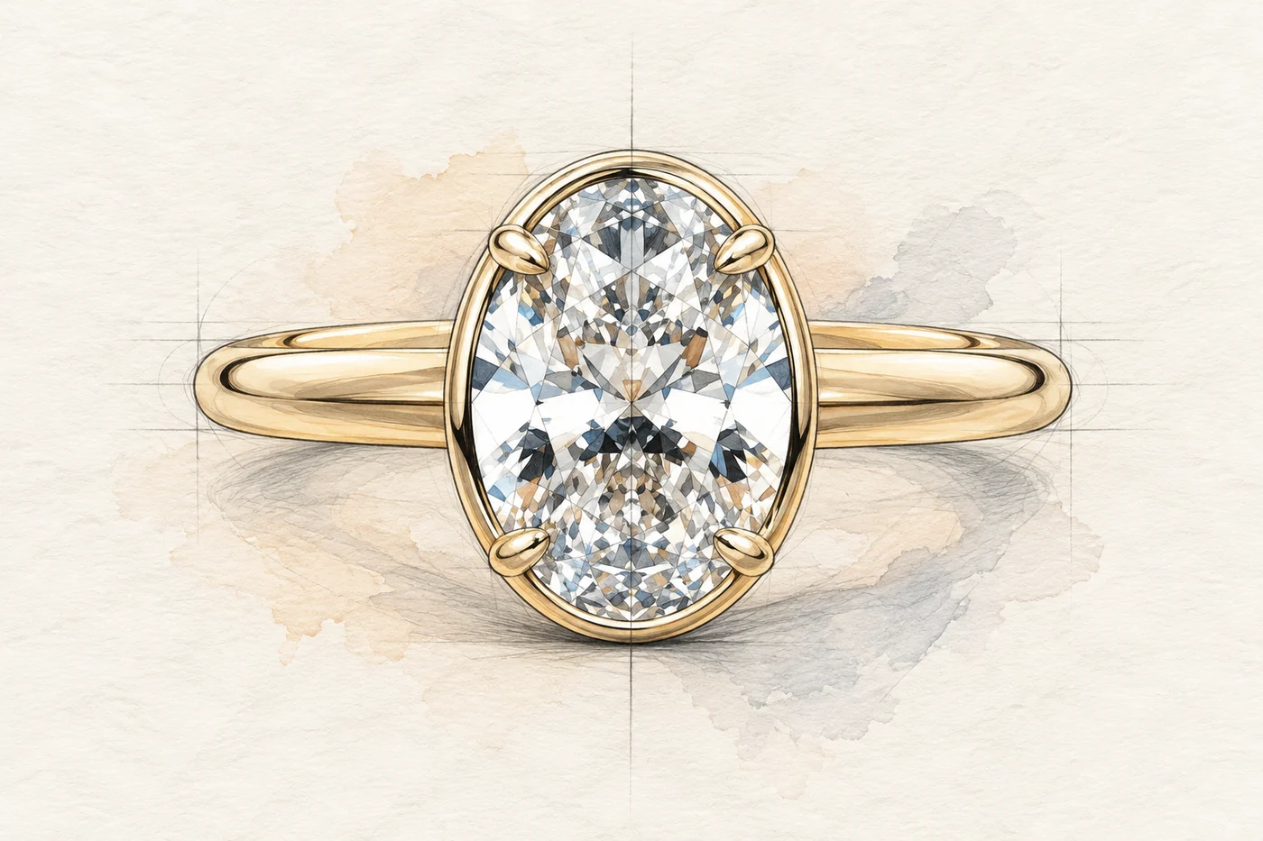 OVOEU oval ring design sketch.