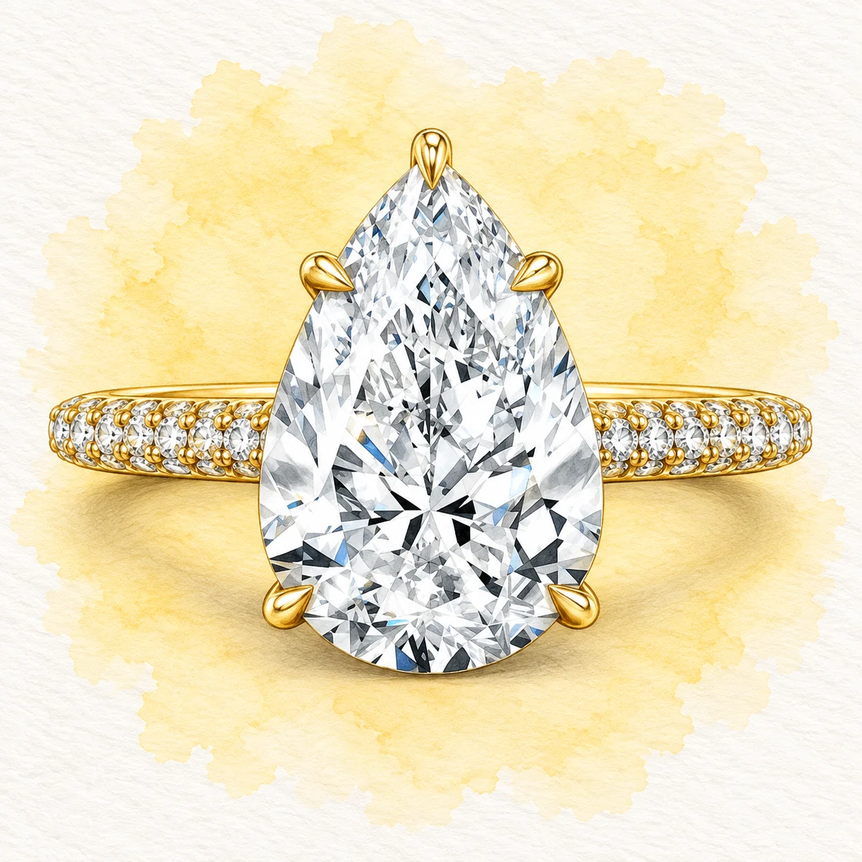 OVOEU pear ring design sketch.