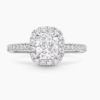 3.21 Center Cushion Lab-Grown Diamond Halo Platinum Engagement Ring