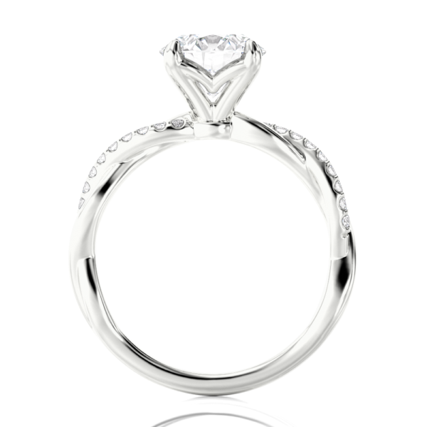 2.01 Center Round Brilliant Lab-Grown Engagement Ring with Twist Shank - Image 3